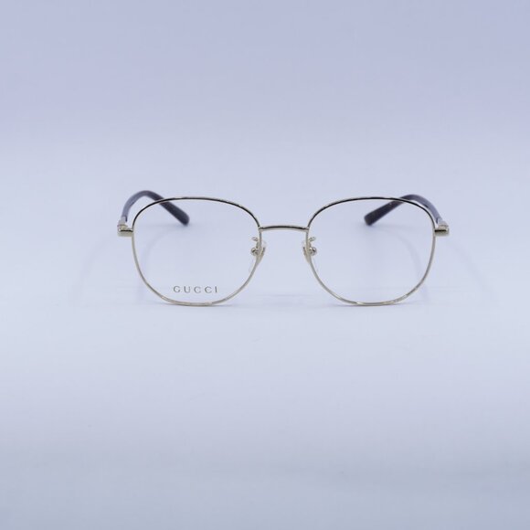Gucci GG1352O 004 Eyeglasses Gold/Dark Havana 53mm Rectangle Frame - Picture 3 of 10